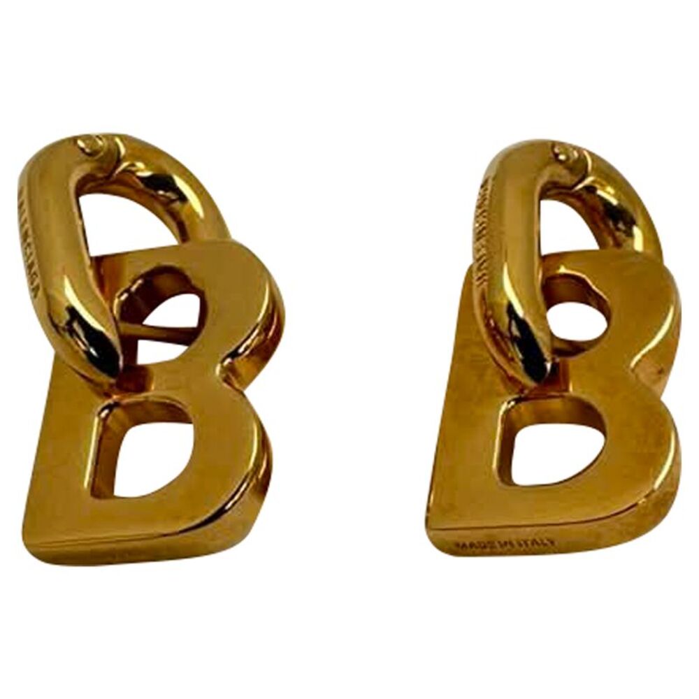 Balenciaga B Chain XS Earrings in Gold Metal